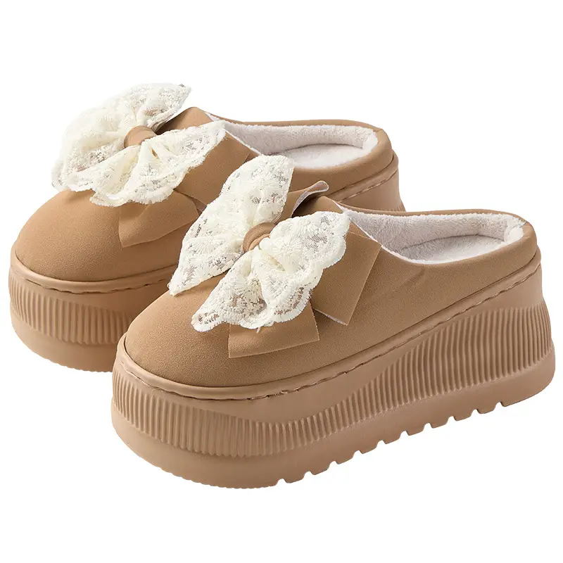 Nanbowan 7.5cm Bag Heel Cotton Slippers for Women Can Be Worn Outside Home Indoor Comfortable Warm Cotton Slippers for Women Winter Style - Image 8
