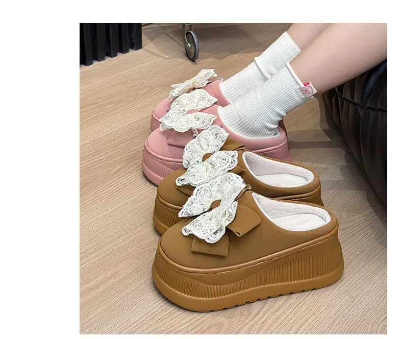 Nanbowan 7.5cm Bag Heel Cotton Slippers for Women Can Be Worn Outside Home Indoor Comfortable Warm Cotton Slippers for Women Winter Style — feature 10