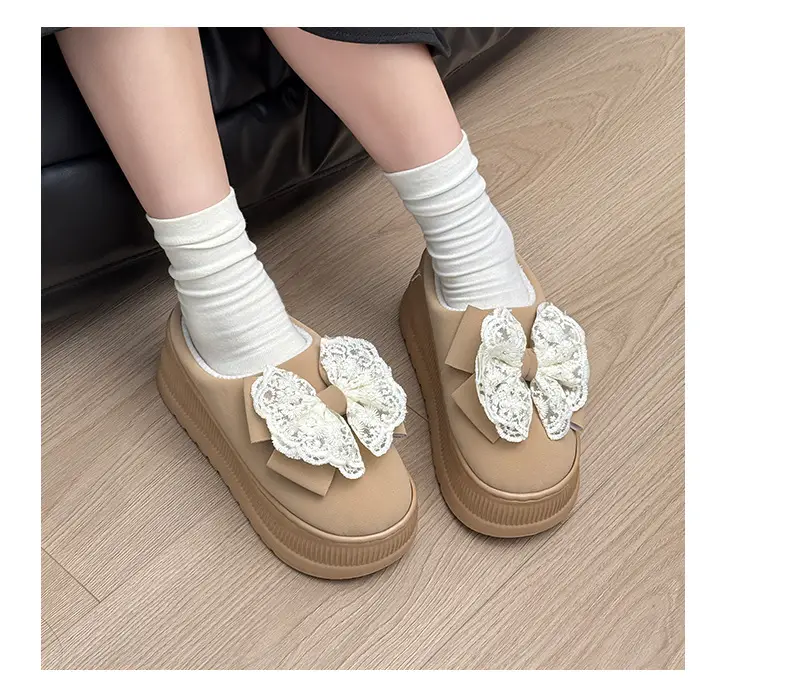 Nanbowan 7.5cm Bag Heel Cotton Slippers for Women Can Be Worn Outside Home Indoor Comfortable Warm Cotton Slippers for Women Winter Style — feature 6