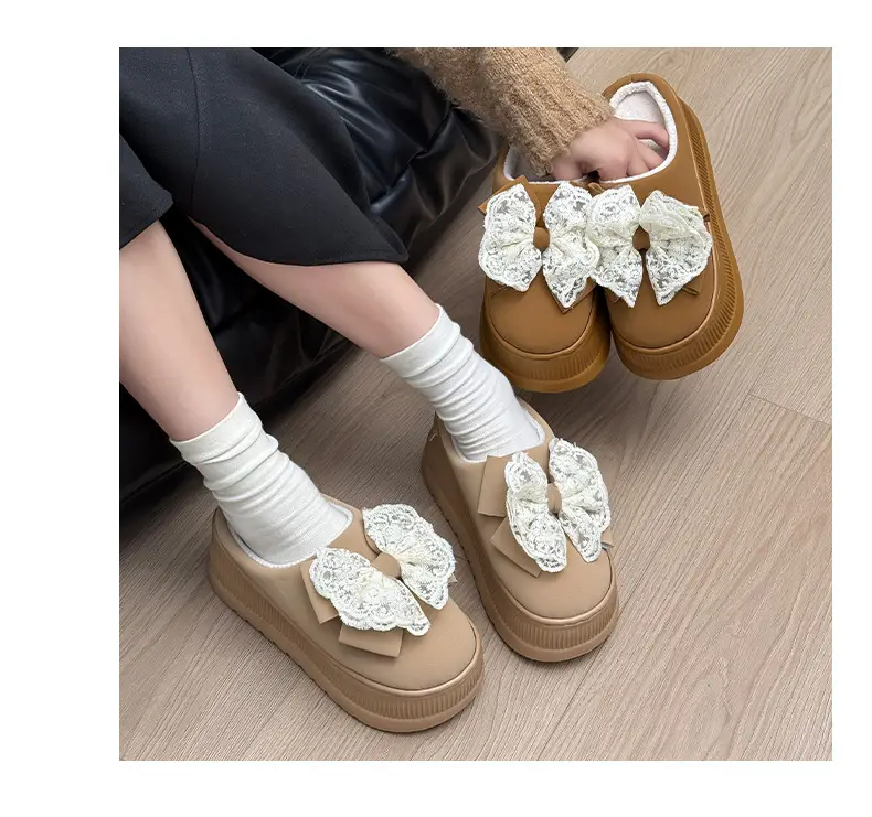 Nanbowan 7.5cm Bag Heel Cotton Slippers for Women Can Be Worn Outside Home Indoor Comfortable Warm Cotton Slippers for Women Winter Style — feature 9