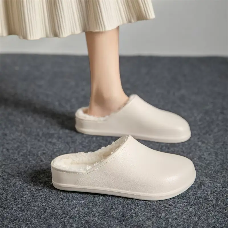 Birkenstock Shoes Cotton Slippers Women's Home Autumn and Winter New Waterproof Wearable Thick-Soled Fleece-Lined Warm Cotton Shoes Indoor Home - Image 5