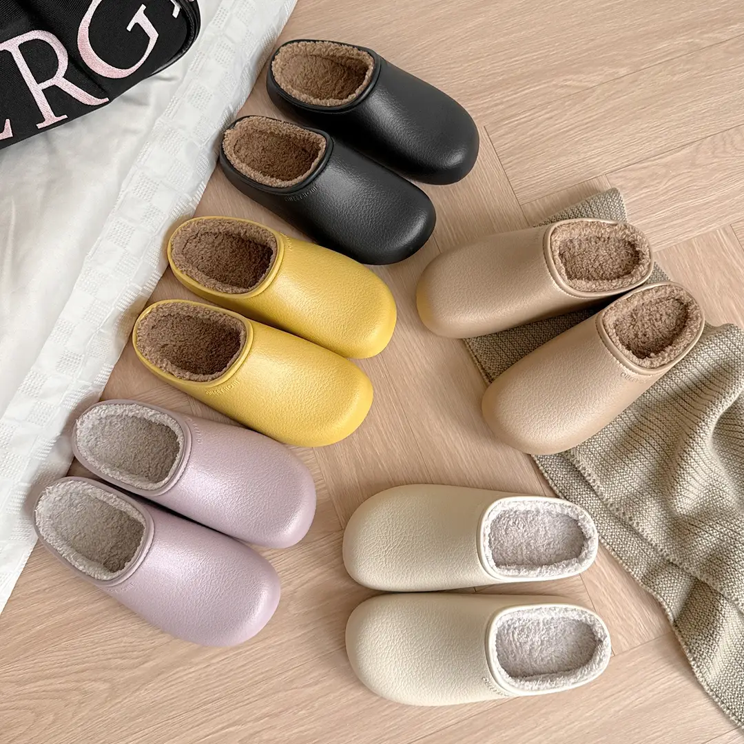 Birkenstock Shoes Cotton Slippers Women's Home Autumn and Winter New Waterproof Wearable Thick-Soled Fleece-Lined Warm Cotton Shoes Indoor Home - Image 6