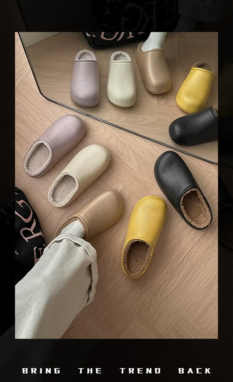 Birkenstock Shoes Cotton Slippers Women's Home Autumn and Winter New Waterproof Wearable Thick-Soled Fleece-Lined Warm Cotton Shoes Indoor Home — feature 13