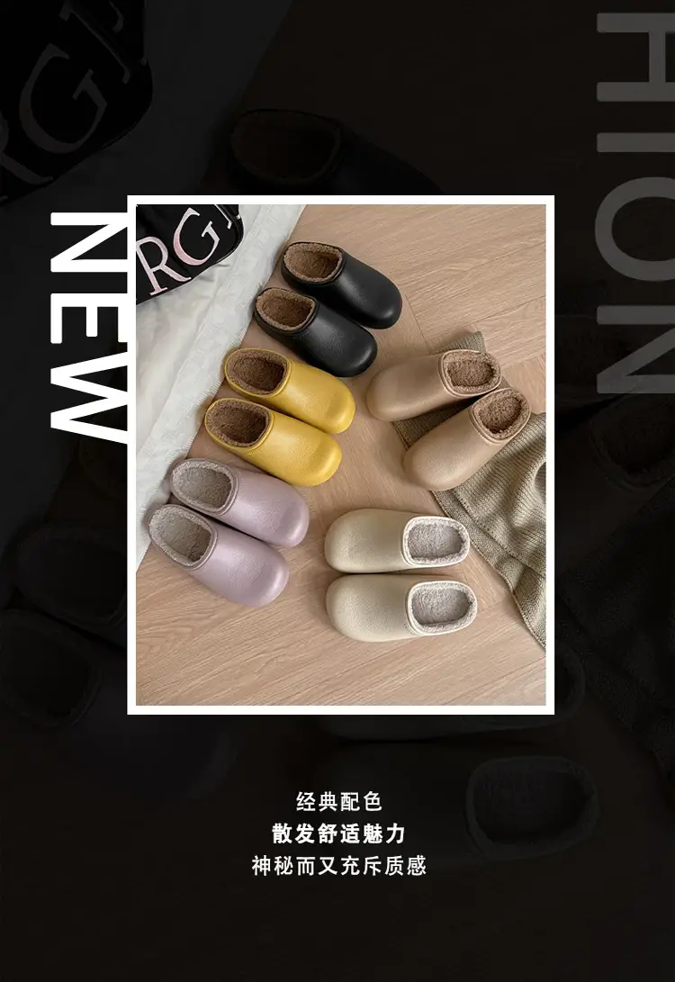 Birkenstock Shoes Cotton Slippers Women's Home Autumn and Winter New Waterproof Wearable Thick-Soled Fleece-Lined Warm Cotton Shoes Indoor Home — feature 16