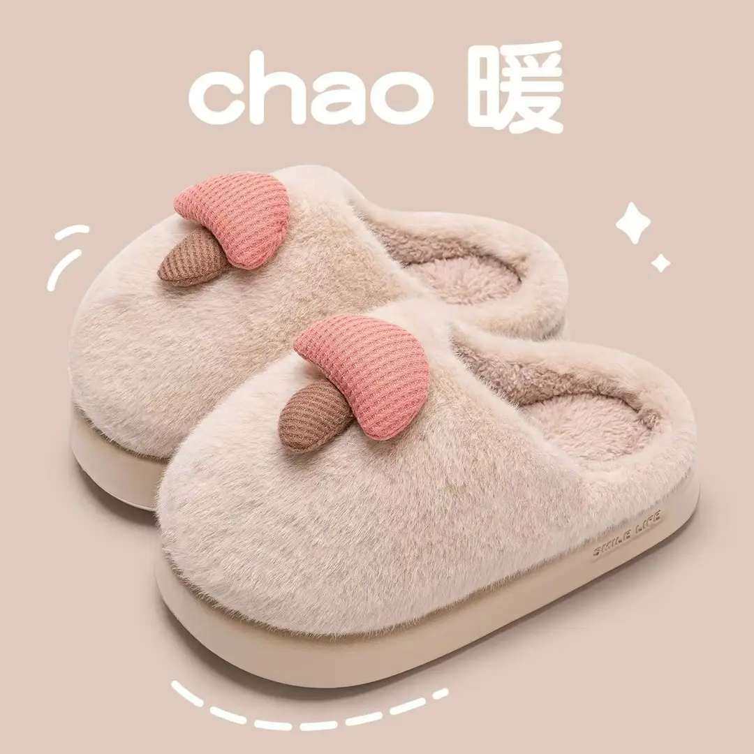 Birkenstock Shoes Cotton Slippers Women's Home Autumn and Winter New Waterproof Wearable Thick-Soled Fleece-Lined Warm Cotton Shoes Indoor Home - Image 3