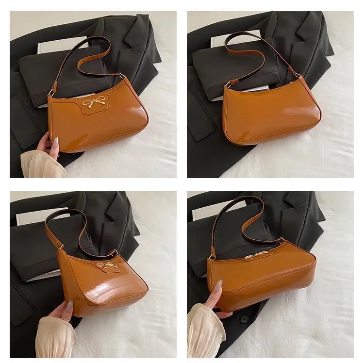 Korean Bow Shoulder Bag for Women Red Leather — feature 11