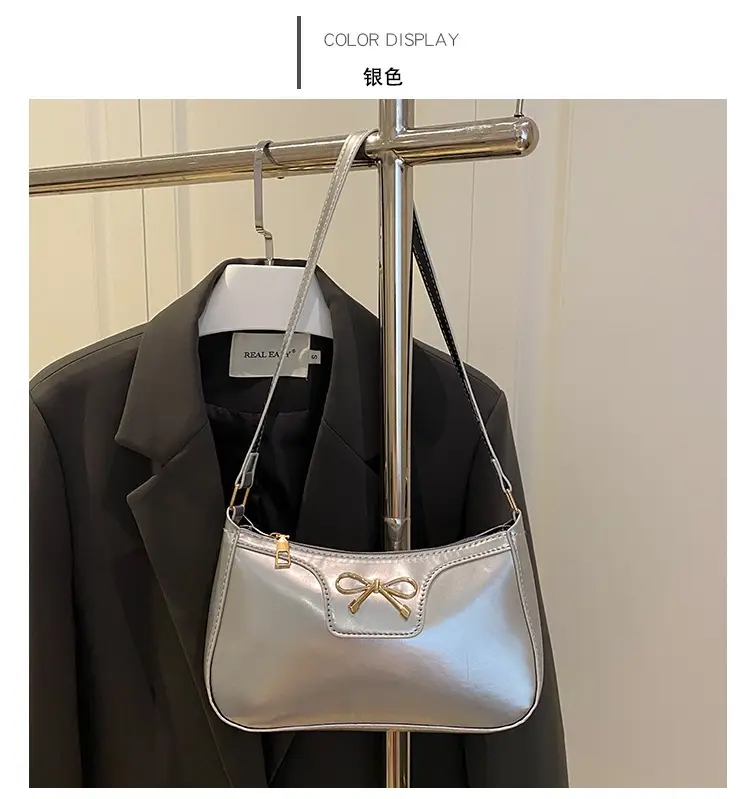 Korean Bow Shoulder Bag for Women Red Leather — feature 30