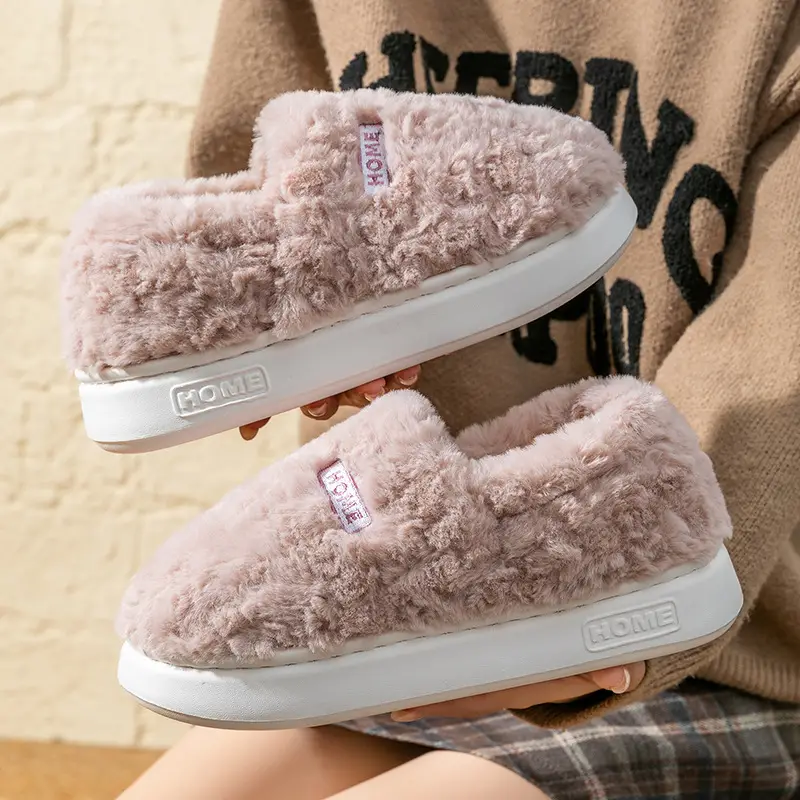 Women's Fleece Lined Winter Slippers White - Image 5