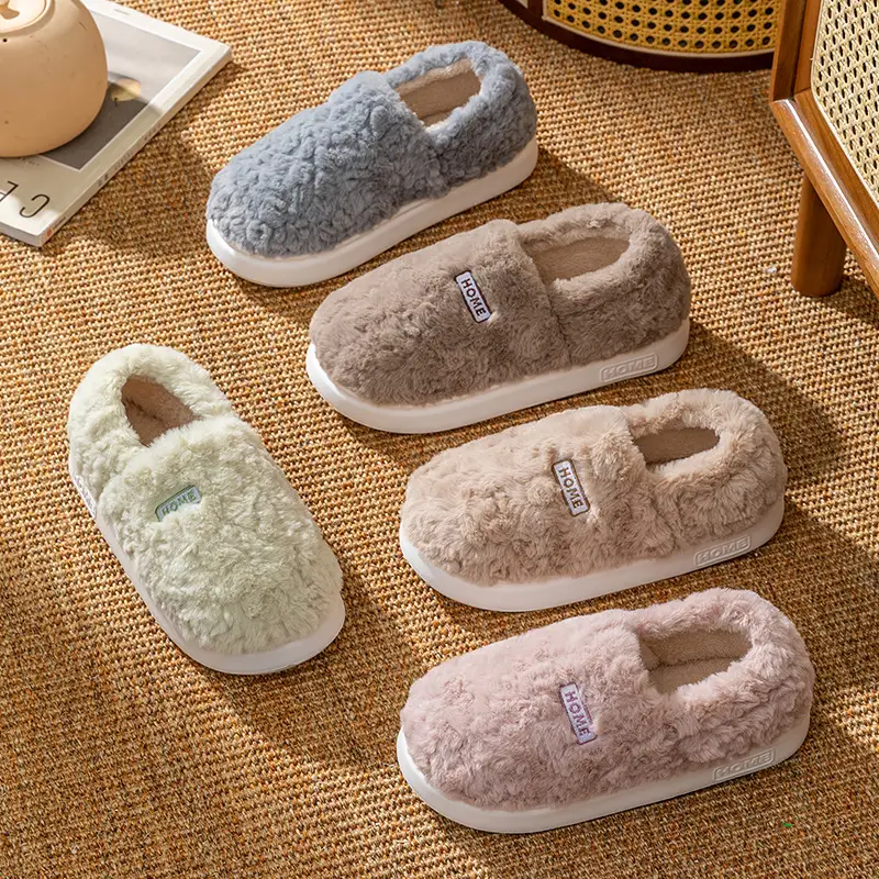 Women's Fleece Lined Winter Slippers White - Image 7