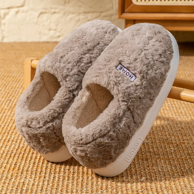 Women's Fleece Lined Winter Slippers White - Image 3
