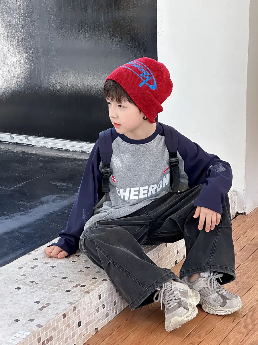 Boys Cotton Raglan T-Shirt 2025 Autumn - Image 3