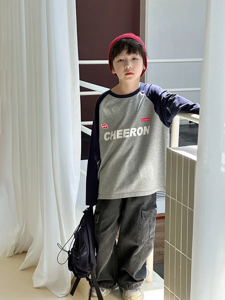 Boys Cotton Raglan T-Shirt 2025 Autumn - Image 4