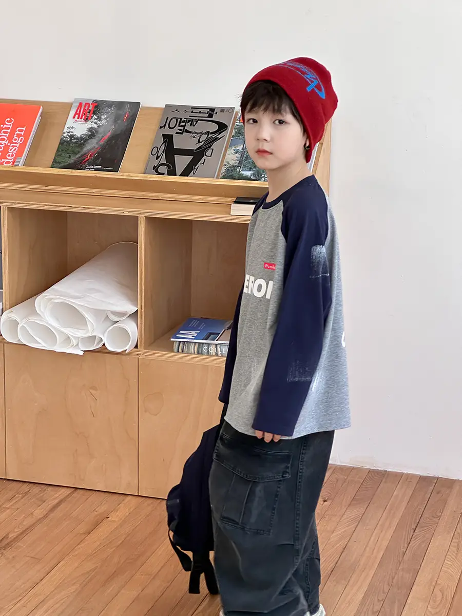 Boys Cotton Raglan T-Shirt 2025 Autumn - Image 5