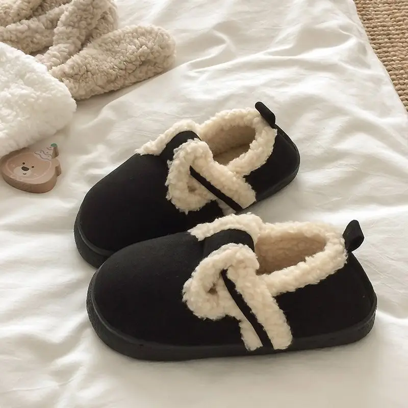Women Brown Plush Slip-On Shoes with EVA Sole - Image 4