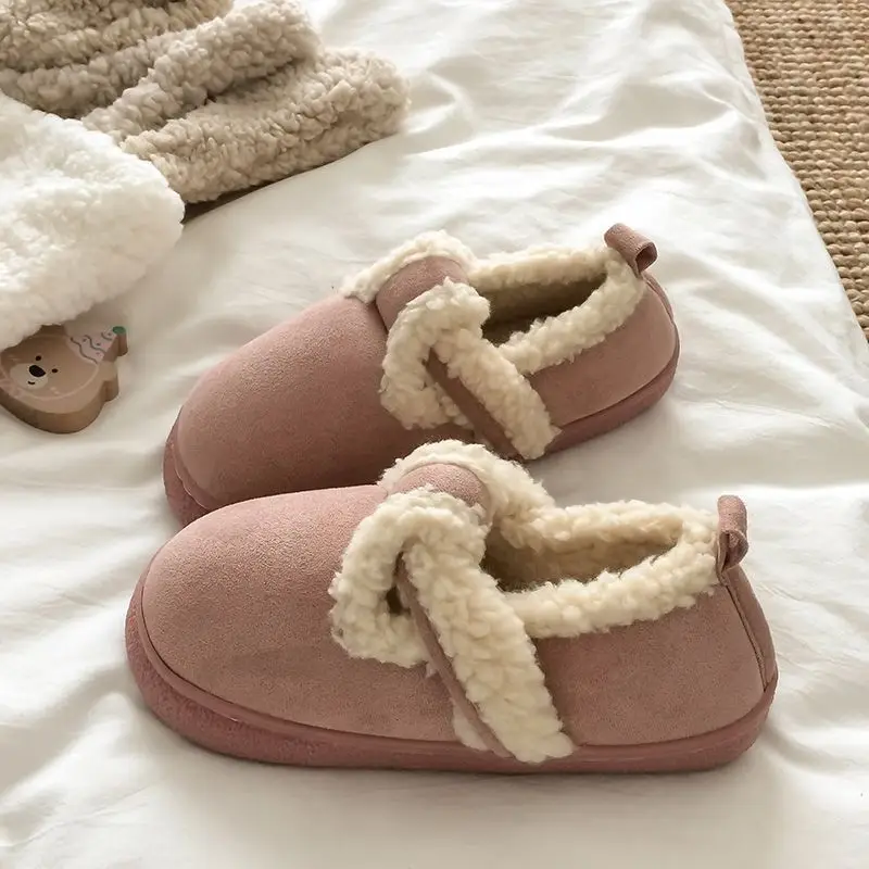 Women Brown Plush Slip-On Shoes with EVA Sole - Image 5