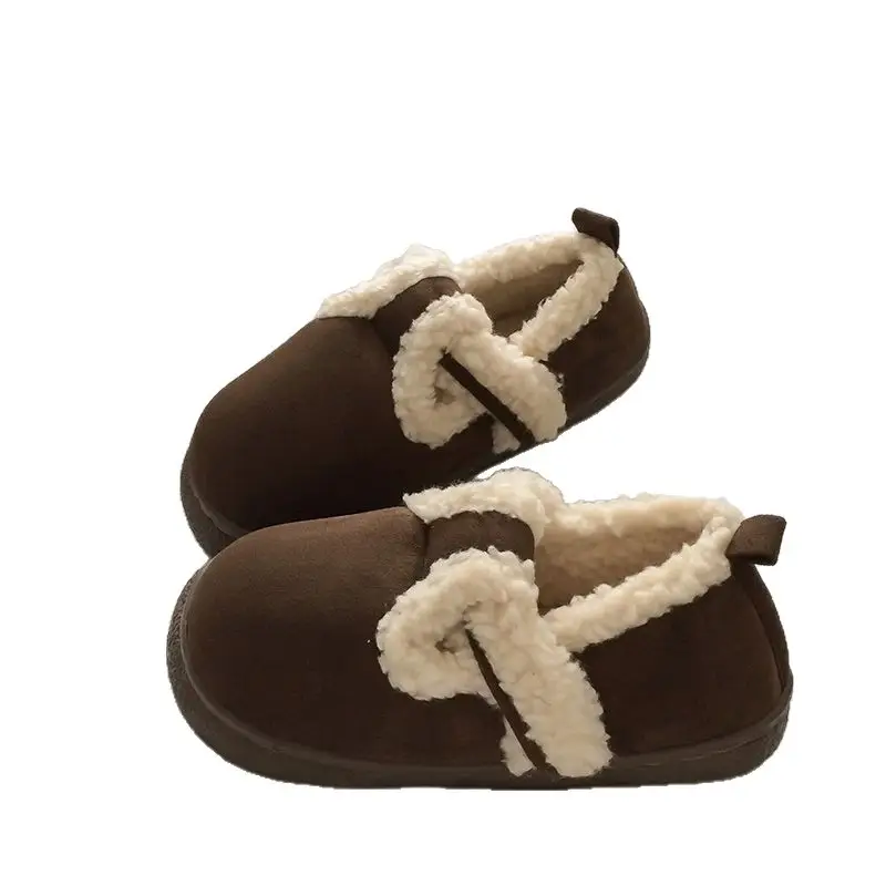 Women Brown Plush Slip-On Shoes with EVA Sole - Image 6