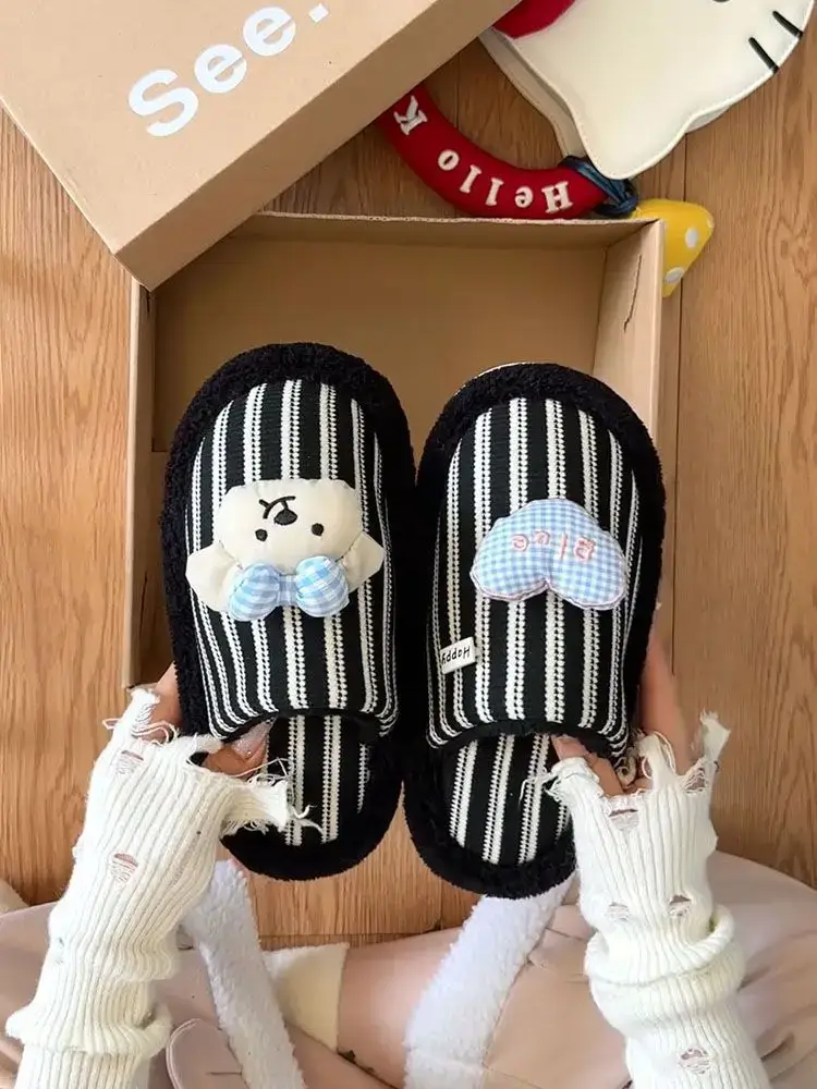 Cotton Slippers for Women, Thick-Soled, Non-Slip, Cute Cartoon Furry Slippers, Versatile Dormitory Cotton Slippers, 2026 New Autumn and Winter Models — feature 6