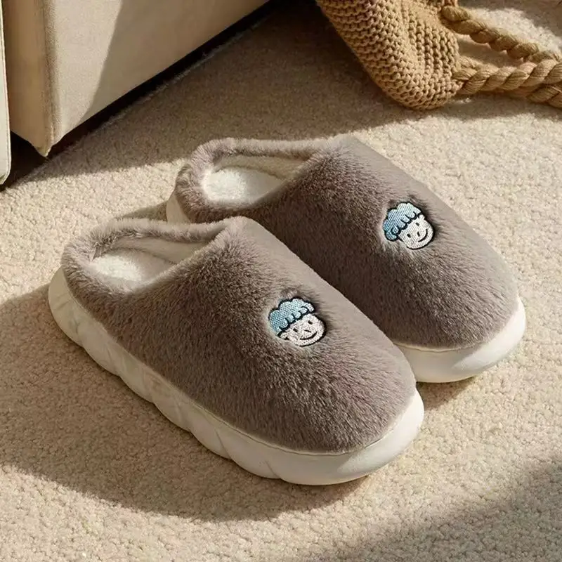 Winter Indoor Warm Slippers for Women, New Style with a Stepping-On-Clouds Feel, Cotton Slippers for Home, Plush Warm Wool Cotton Shoes for Men