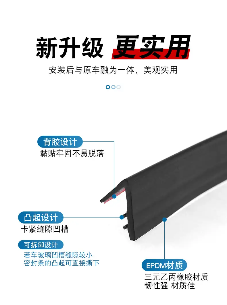Changan Deep Blue S07/Sl03/S05/L07/G318/Car Window Seal Soundproofing Glass Strip Noise Reduction — feature 3