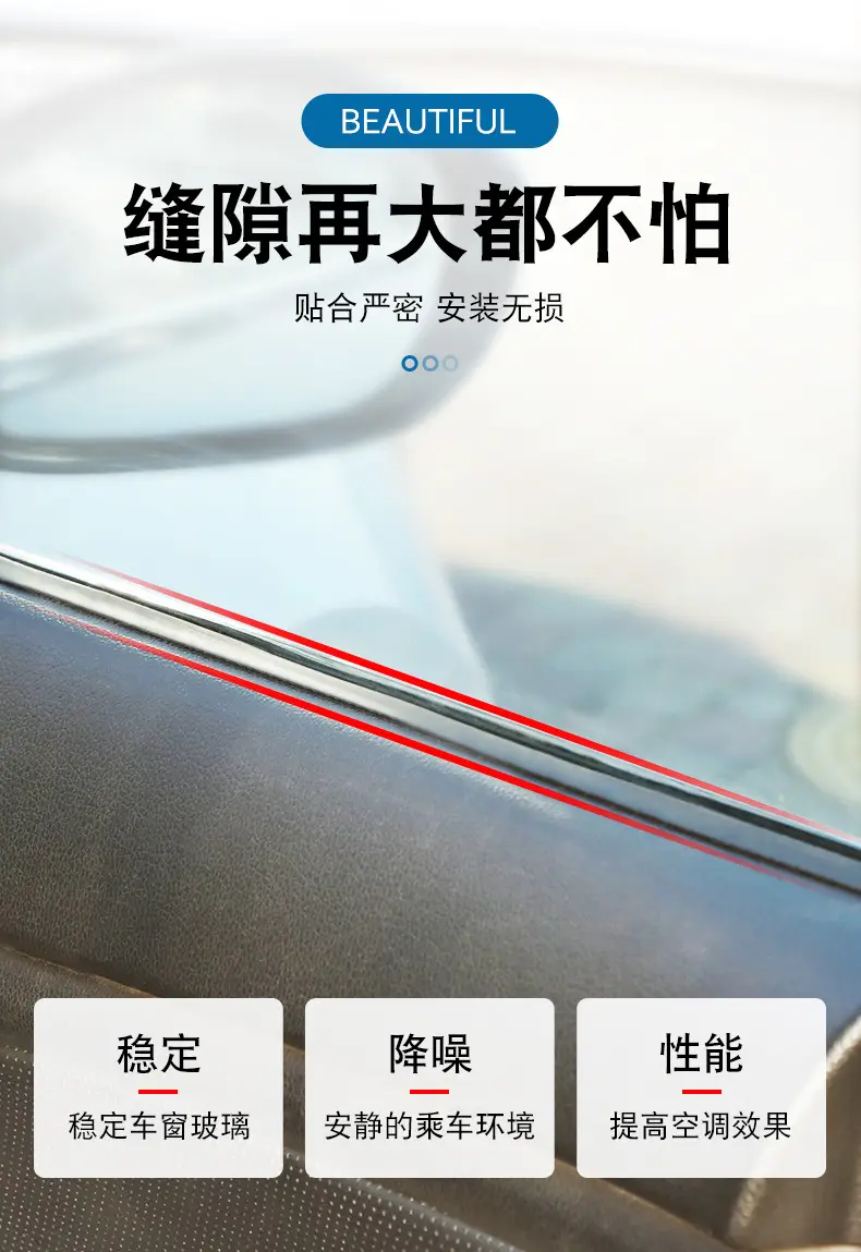 Changan Deep Blue S07/Sl03/S05/L07/G318/Car Window Seal Soundproofing Glass Strip Noise Reduction — feature 9