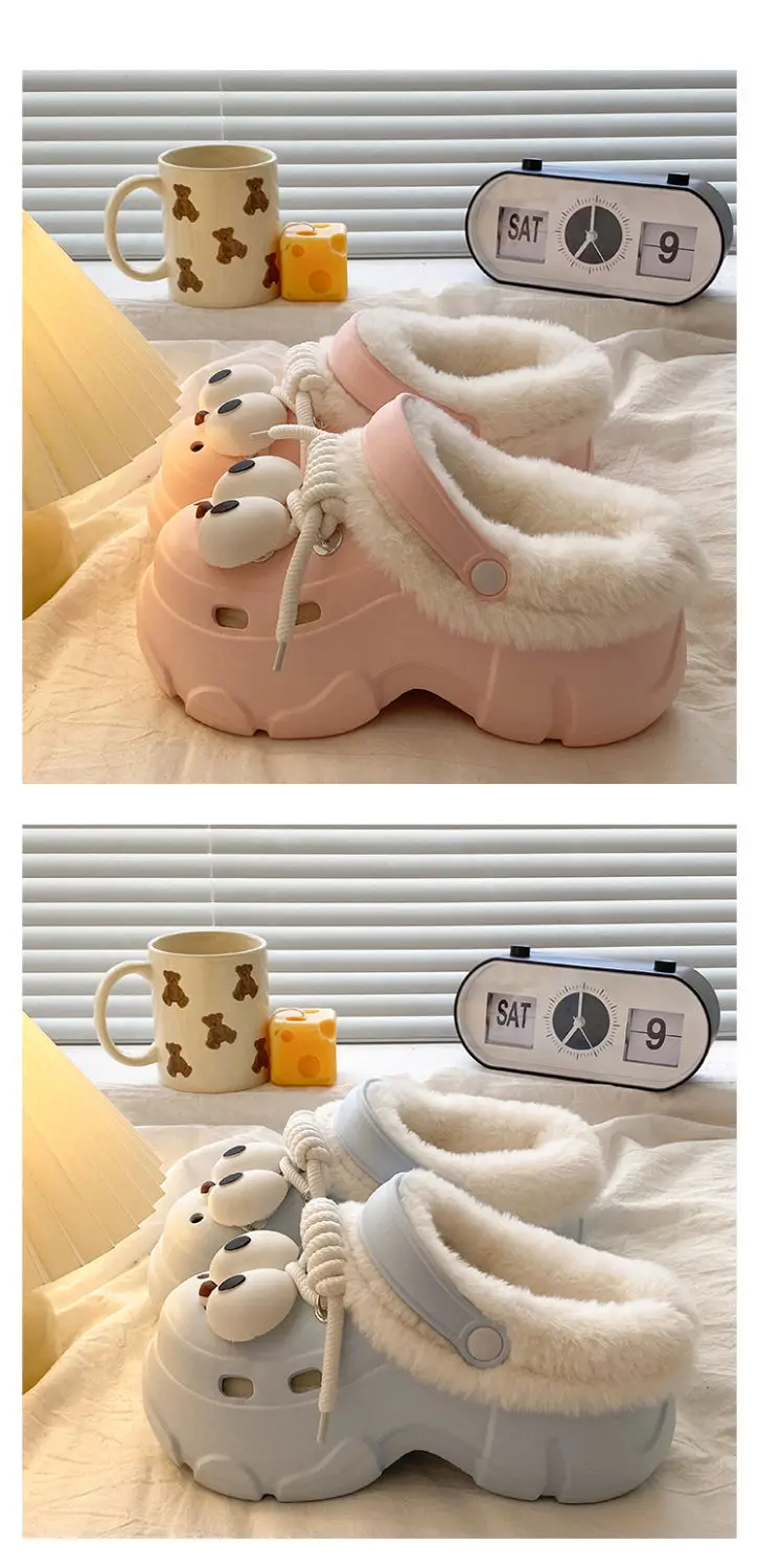 Winter Cute Panda Clogs with Warm Fleece Lining — feature 23