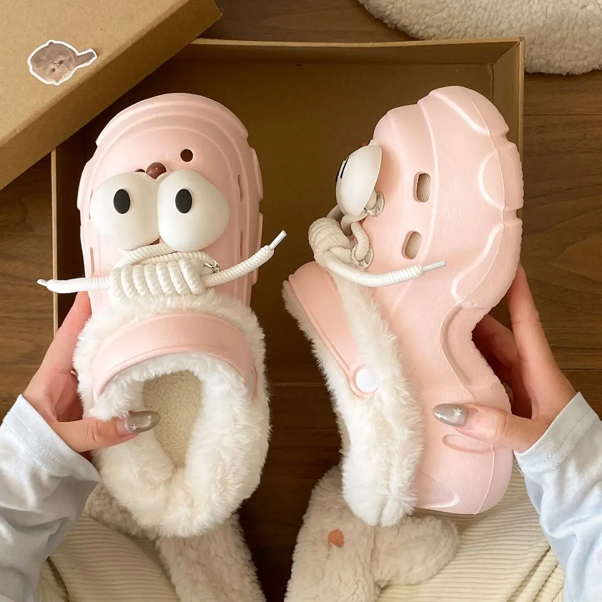 Winter Cute Panda Clogs with Warm Fleece Lining — feature 33