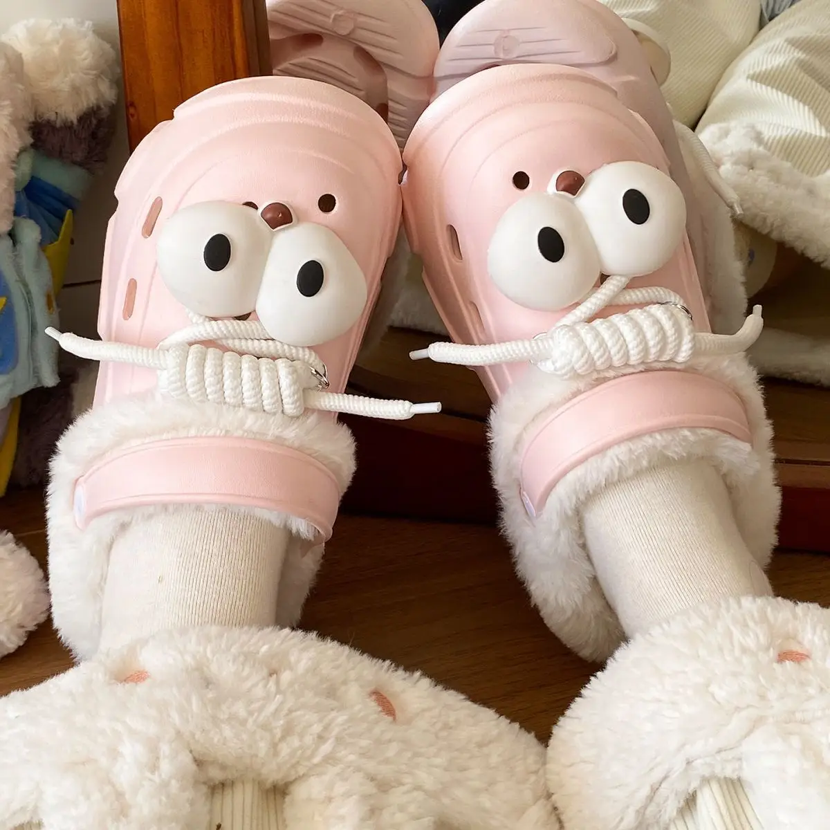 Winter Cute Panda Clogs with Warm Fleece Lining — feature 36