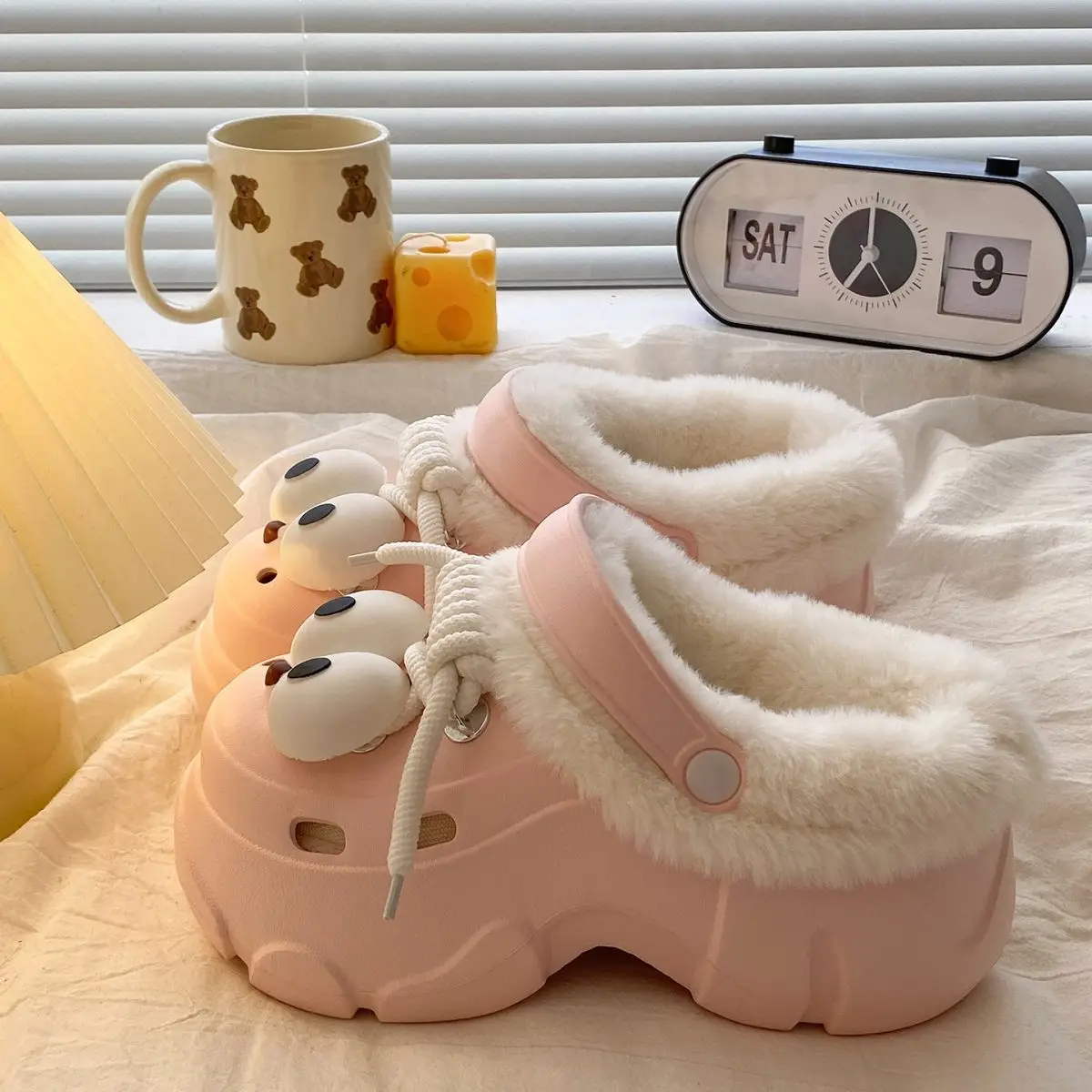 Winter Cute Panda Clogs with Warm Fleece Lining — feature 39