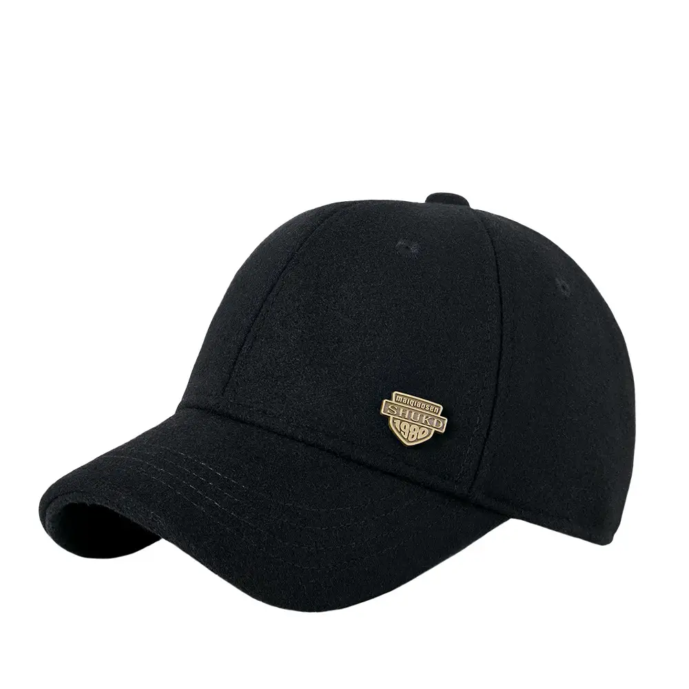 Men Woolen Warm Cap Black Large Head Winter Outdoor Sunshade - Image 8