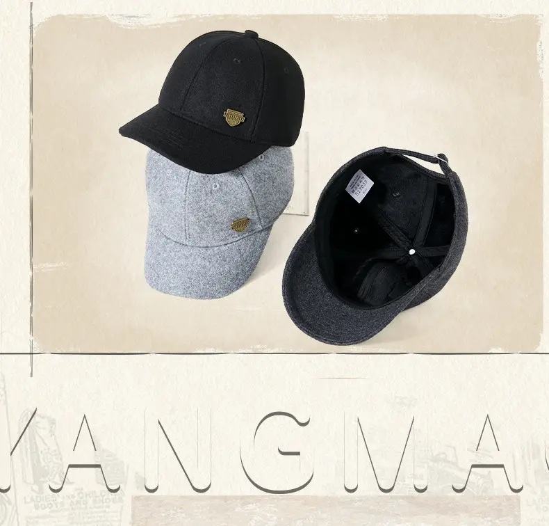 Men Woolen Warm Cap Black Large Head Winter Outdoor Sunshade — feature 14