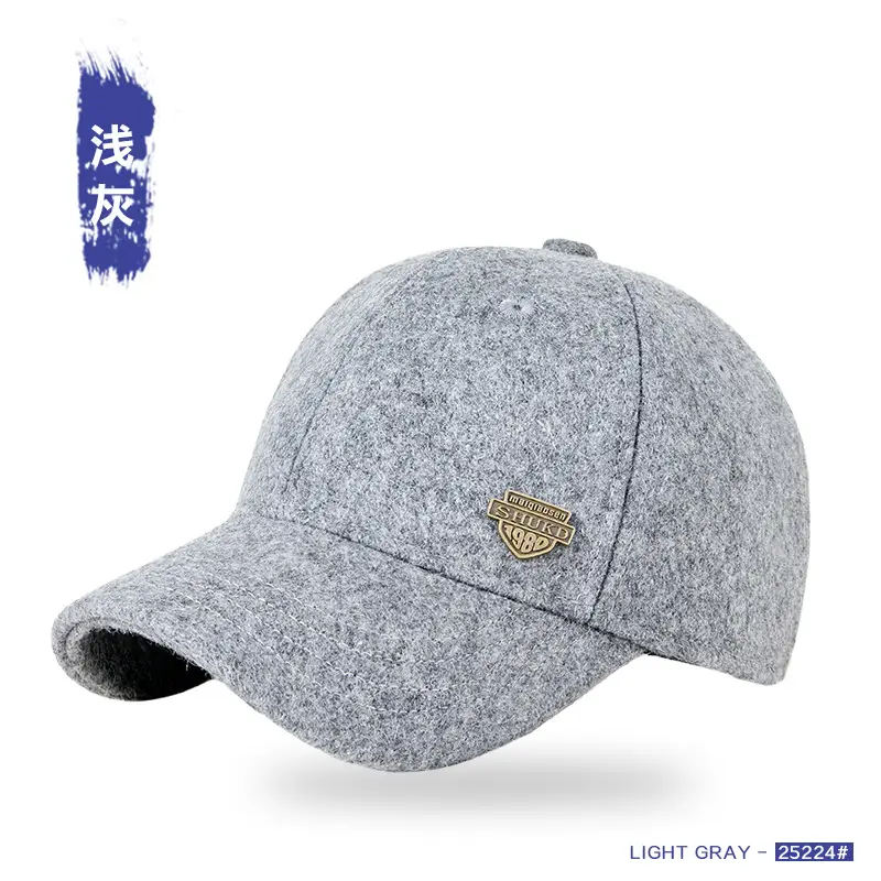 Men Woolen Warm Cap Black Large Head Winter Outdoor Sunshade - Image 3