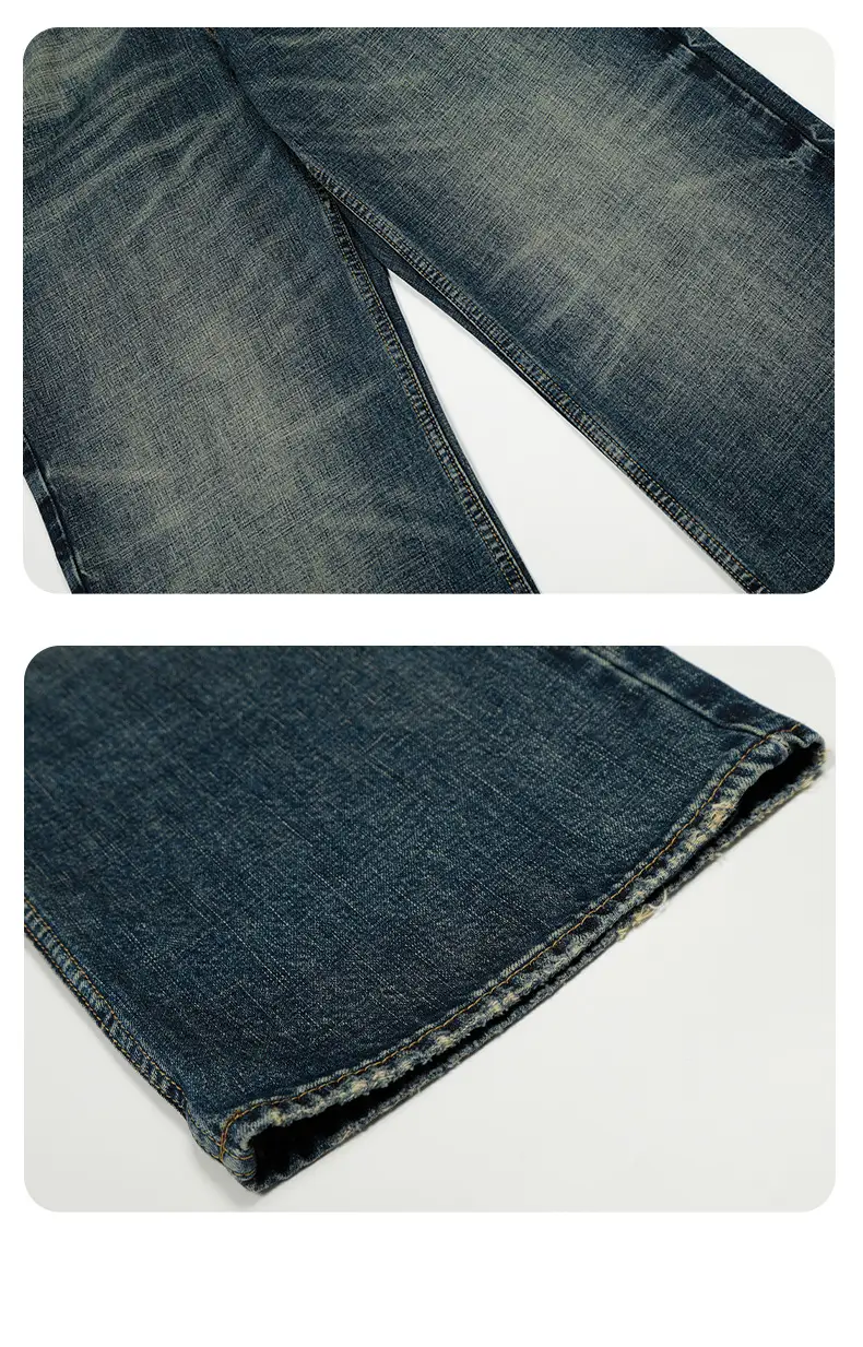 Men Wide Leg Pants Dark Blue Slim Fit Washable — feature 16