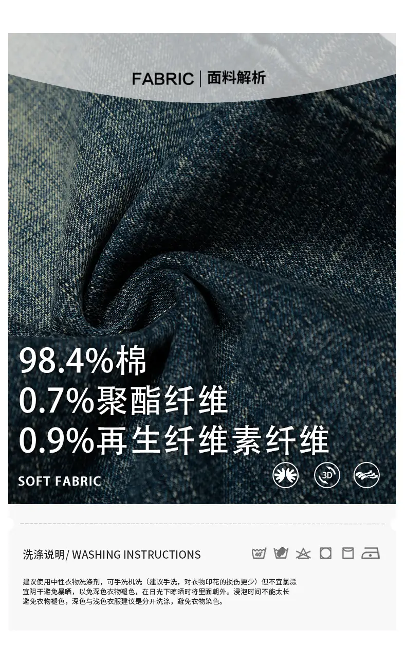 Men Wide Leg Pants Dark Blue Slim Fit Washable — feature 4
