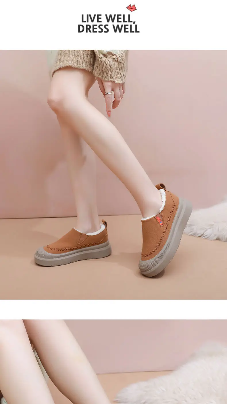 Women's Shoes, New Winter Style, Women's Shoes with Plush Lining for Warmth, Comfortable and Versatile Women's Boots, Mom Shoes, Thick-Soled Non-Slip Snow Boots — feature 20