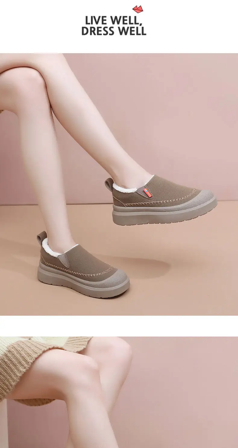 Women's Shoes, New Winter Style, Women's Shoes with Plush Lining for Warmth, Comfortable and Versatile Women's Boots, Mom Shoes, Thick-Soled Non-Slip Snow Boots — feature 24