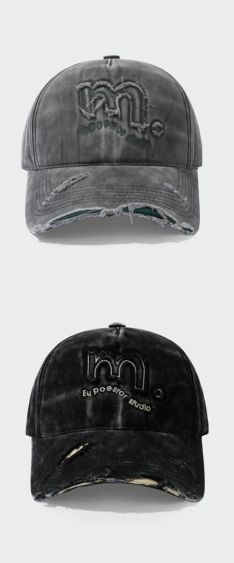 Maroon Distressed Baseball Cap with Logo — feature 10
