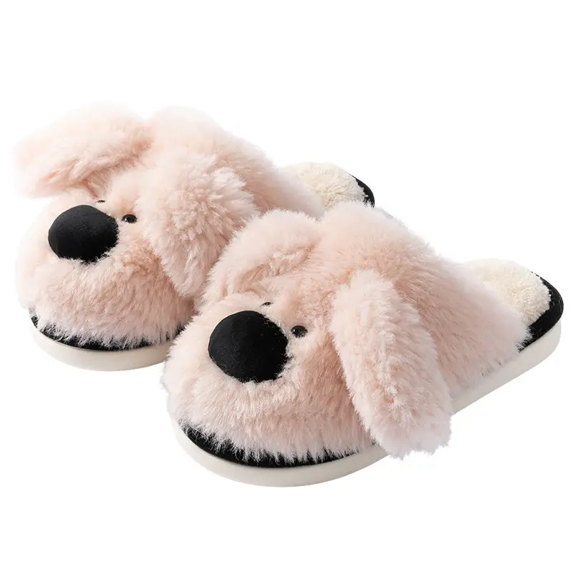 Women's Pink Bear Plush Slippers Autumn Winter