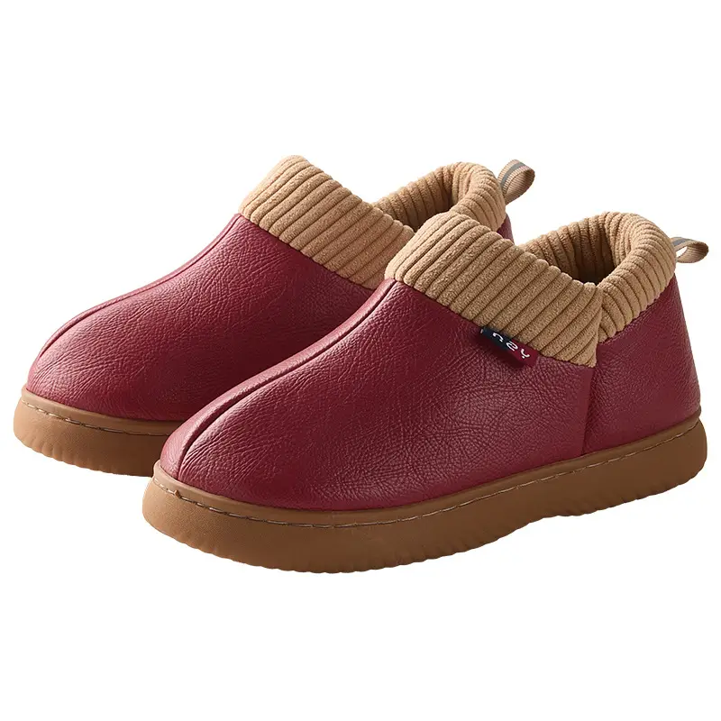 Nanbowan Home Elderly Cotton Slippers for Women Autumn and Winter Indoor Comfortable and Warm Fleece-Lined Soft Sole Thick Sole Cotton Slippers for Men - Image 9