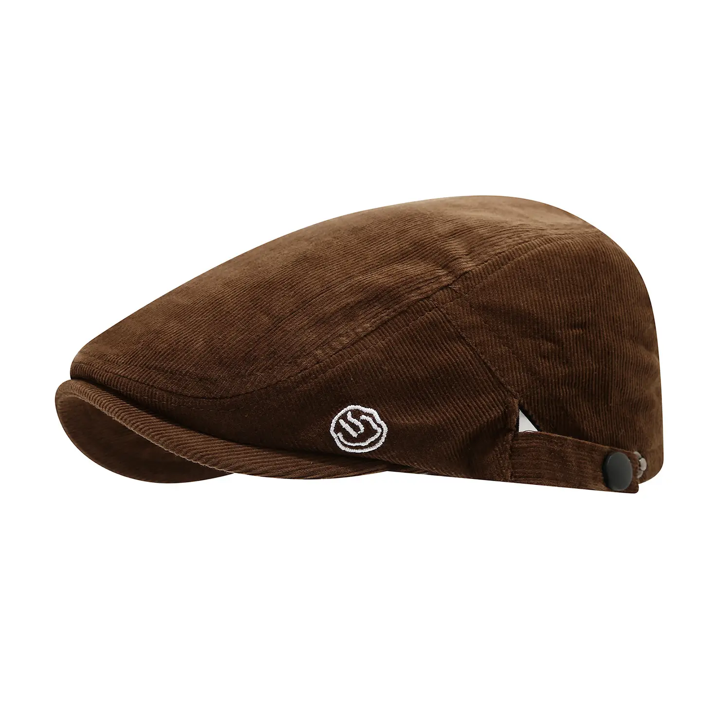 Reversible Corduroy Beret Cap with Forward Brim - Image 9