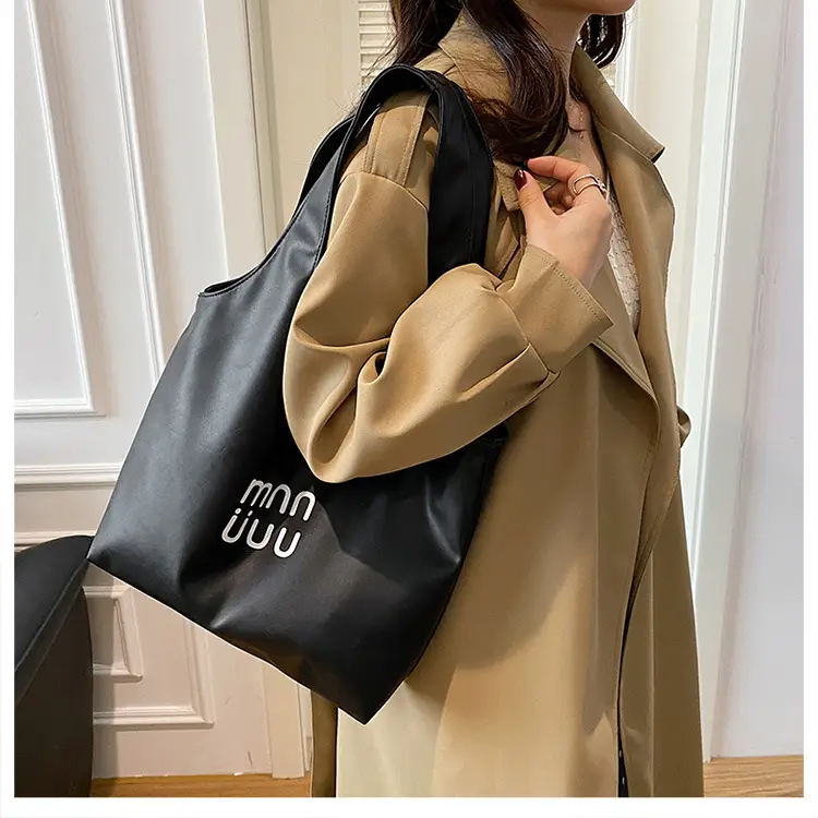 Black One-Shoulder Large Capacity Tote Bag for Women — feature 18
