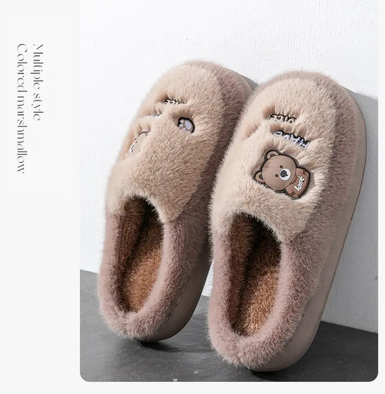 Women Cartoon Cotton Slippers Purple Winter Warm — feature 15