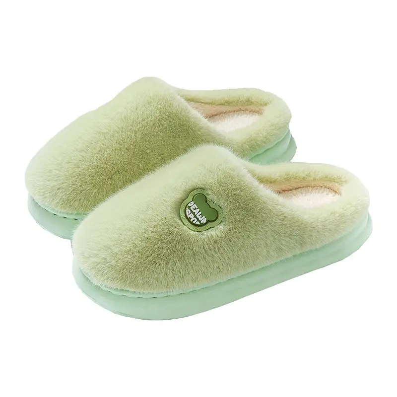 Cotton Winter Slippers Green Women Men Anti-Slip - Image 10