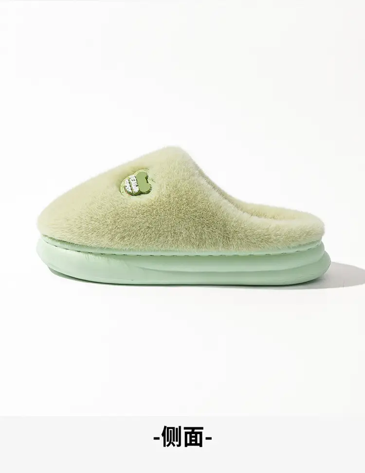 Cotton Winter Slippers Green Women Men Anti-Slip — feature 28