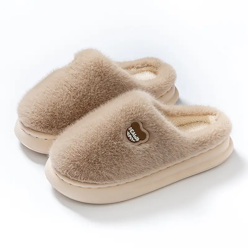 Cotton Winter Slippers Green Women Men Anti-Slip - Image 3