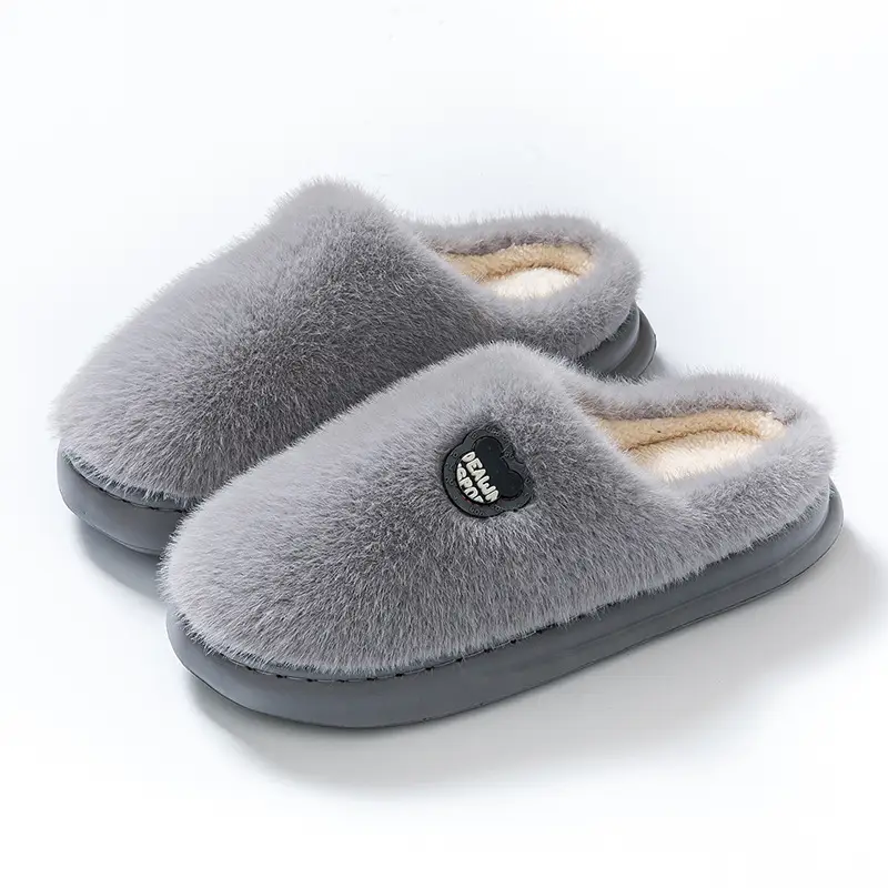 Cotton Winter Slippers Green Women Men Anti-Slip - Image 4