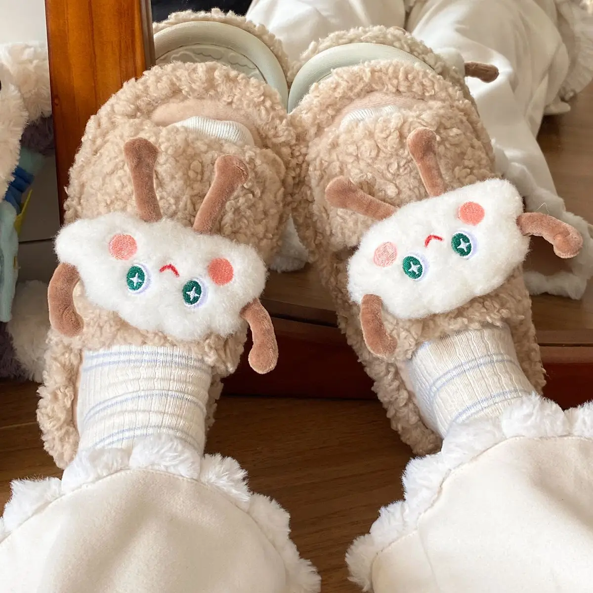 Cute Cartoon Cloud Slippers for Women Winter Casual — feature 23