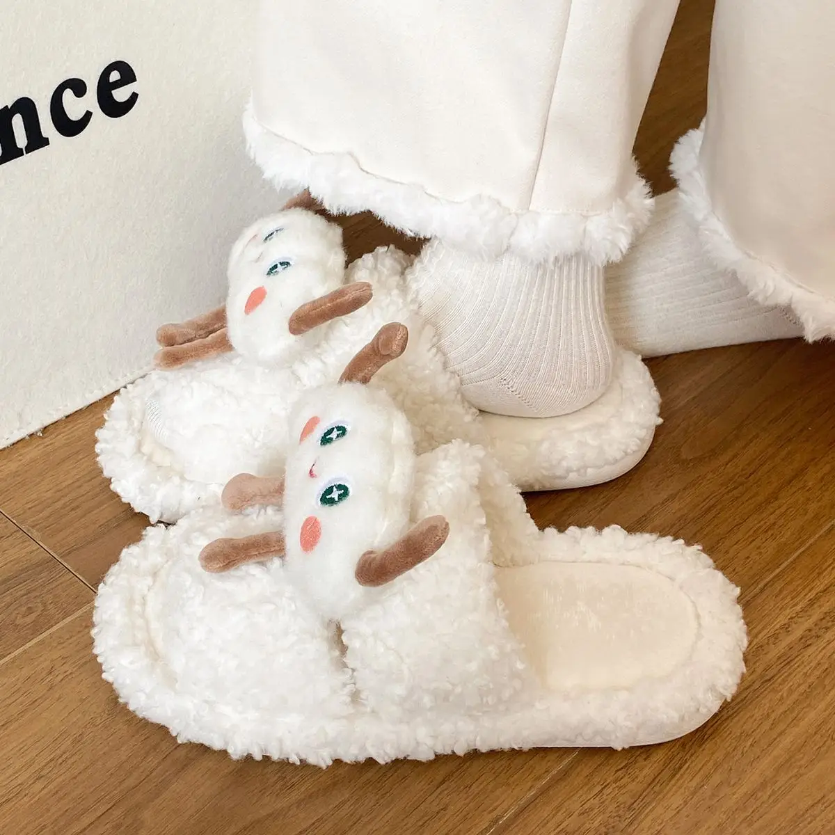 Cute Cartoon Cloud Slippers for Women Winter Casual — feature 27