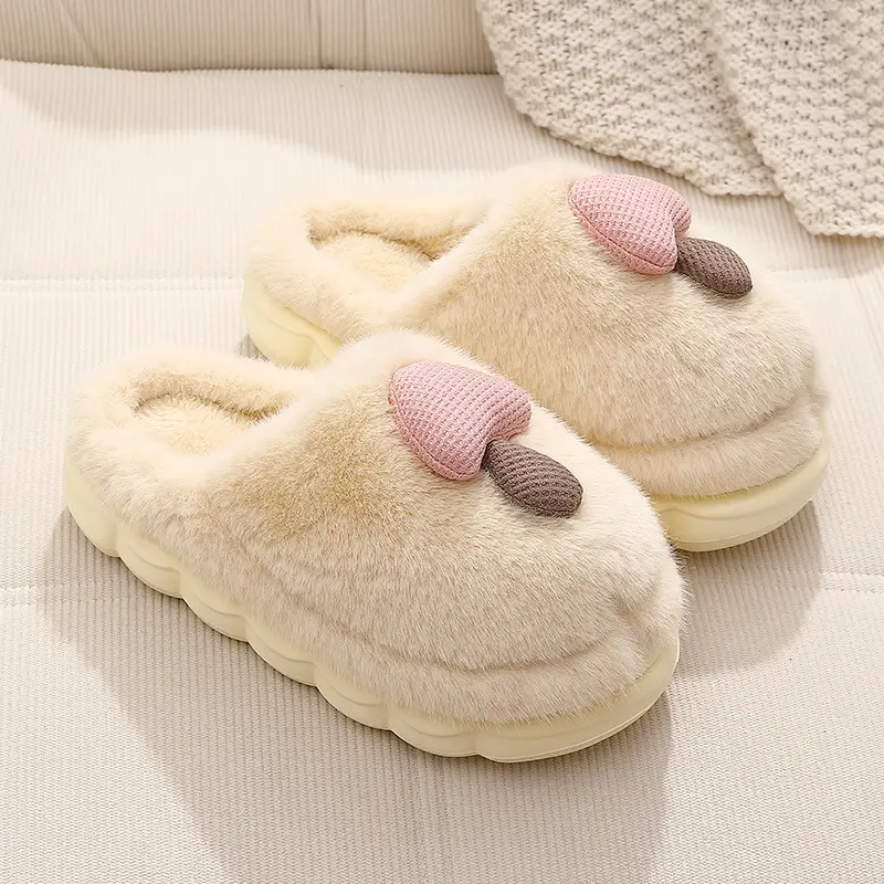 New Winter Autumn and Winter Thick-Soled Cute Mushroom Couple Indoor Thickeneded Household Eva Furry Cotton Shoes for Men and Women Wholesale — feature 12