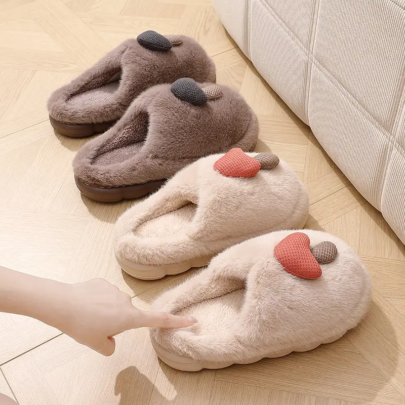New Winter Autumn and Winter Thick-Soled Cute Mushroom Couple Indoor Thickeneded Household Eva Furry Cotton Shoes for Men and Women Wholesale — feature 13