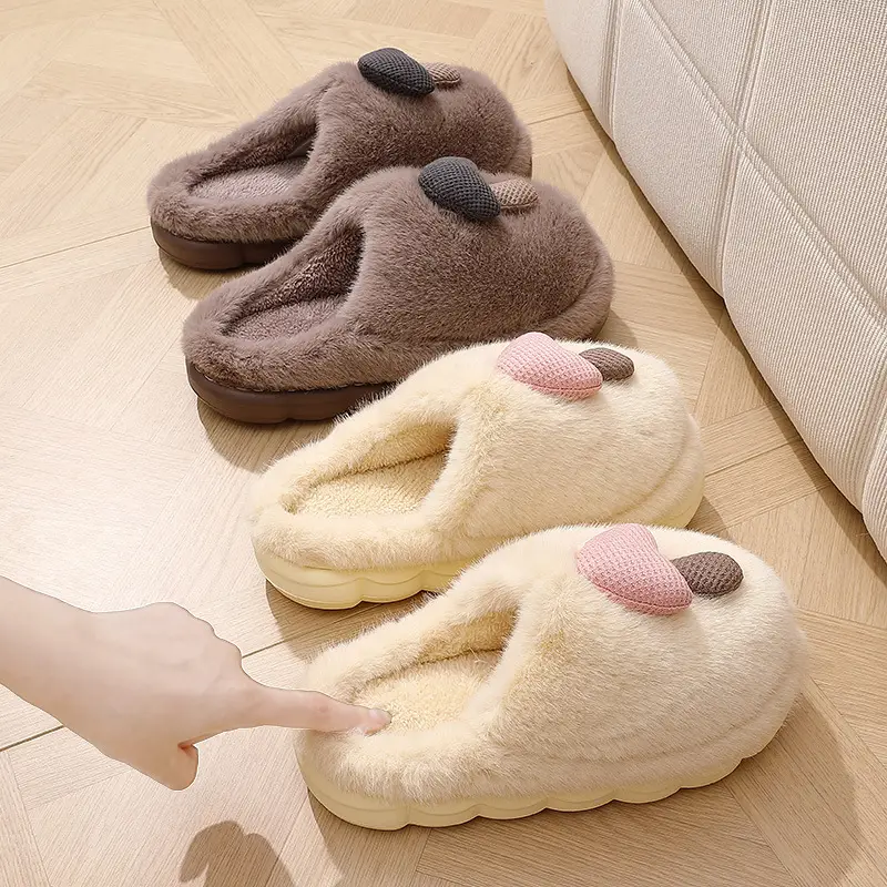 New Winter Autumn and Winter Thick-Soled Cute Mushroom Couple Indoor Thickeneded Household Eva Furry Cotton Shoes for Men and Women Wholesale — feature 14